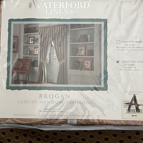“Waterford” Valance - Brogan Luxury Window Fashions (Valance only) - Picture 3 of 4